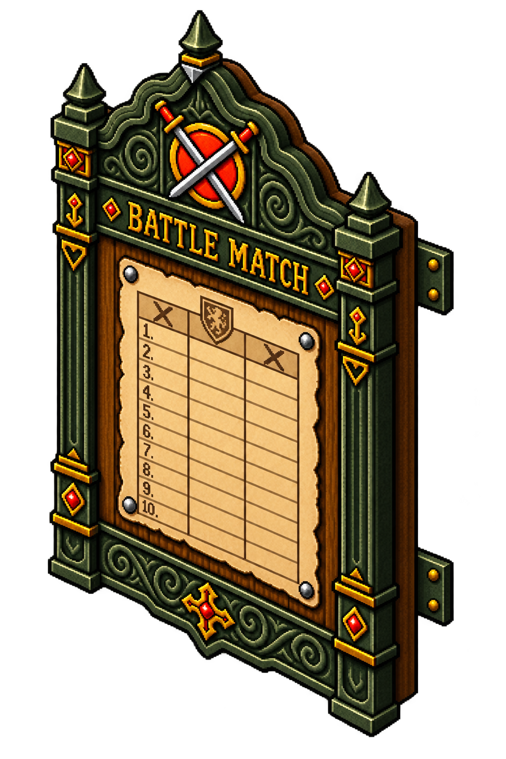 BattleMatch expedition signup board mounted beside the Downtown 1 building